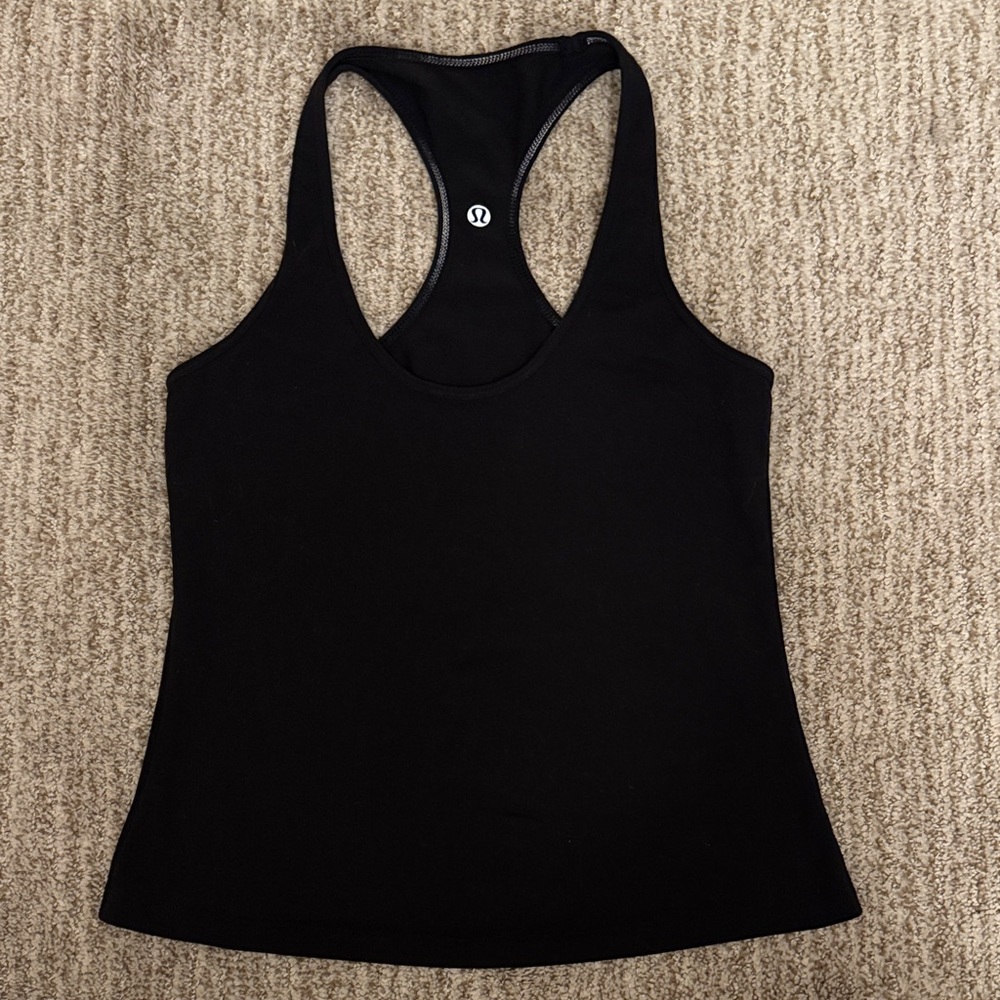 lululemon athletica Cool Racerback Black Size 6 EUC *hemmed